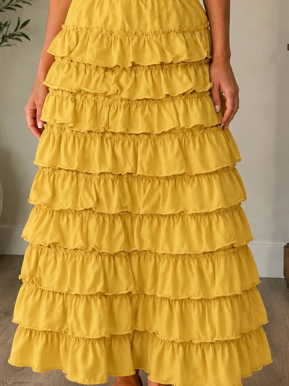 Sweet Modesty Ruffle Maxi Skirt